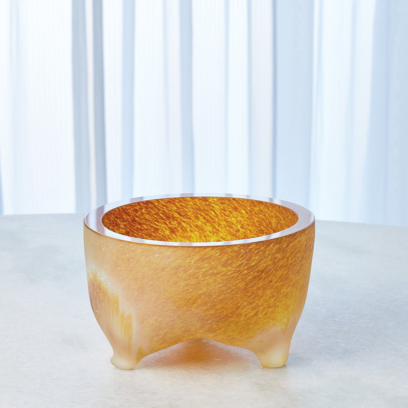 Freeform Tripod Bowl-Frosted Irys Gelp, 4.5" H x 7.75" W x 7.75" D
