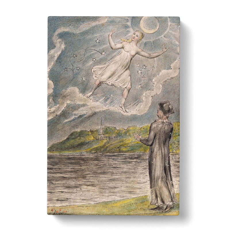The Wandering Moon by William Blake - Wrapped Canvas Painting, 76cm H x 50cm W x 3cm D
