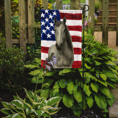 Gray Hanoverian Horse American Garden Flag
