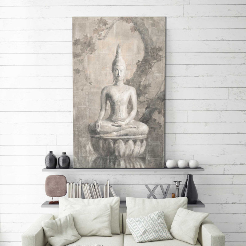Bouddha neutre - reproduction d'art sur toile, H 30 po x l 18 po x P 1 po, Toile tendue
