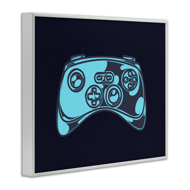 Manette de jeu sur estampe numérique par Daphne Polselli, Giclée encadrée blanc bord de mer, H 11 po x l 14 po