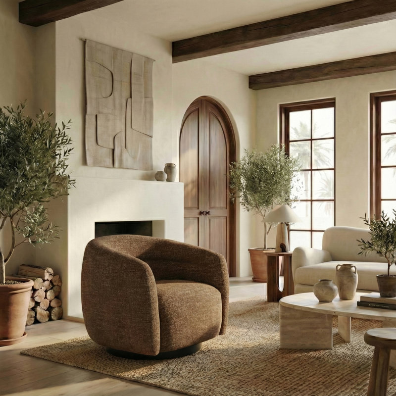 Chaise pivotante Kellybryn, Marron foncé