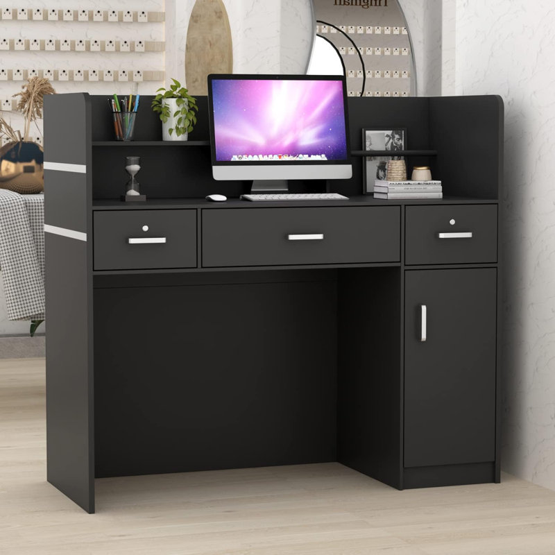 Bureau d'écriture rectangulaire l 47,3 po Benino, Noir