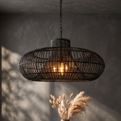 Luminaire suspendu en rotin Calypso