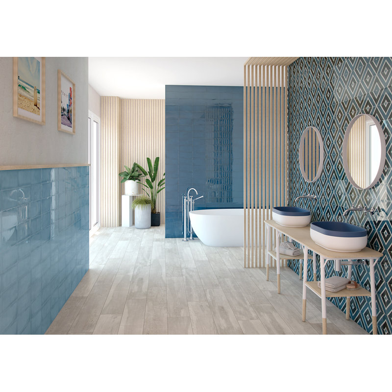 Bridgetown 5" x 10" Ceramic Elongated Subway Wall Tile (9.90 Sq. Ft. / Case), Marine