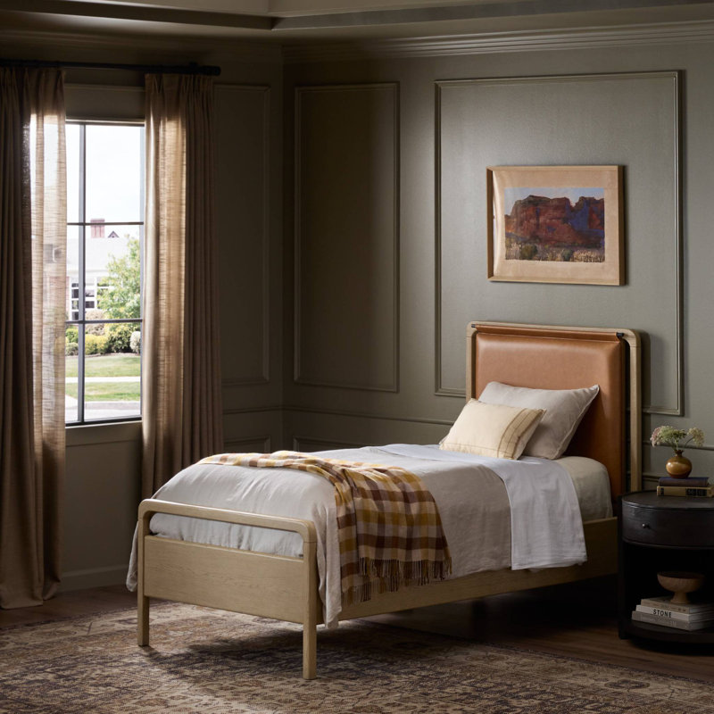 Rosedale Upholstered Bed, Yucca Oak/Chaps Sand, Twin