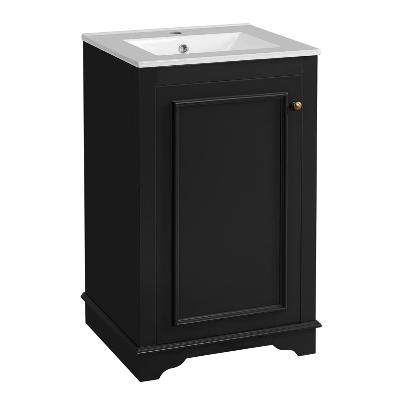 20" bathroom vanity with ceramic sink, Black, Gold