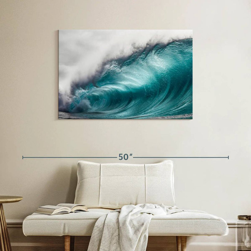 Gillard Big Blue Ocean Wave, H 26 po x l 39 po