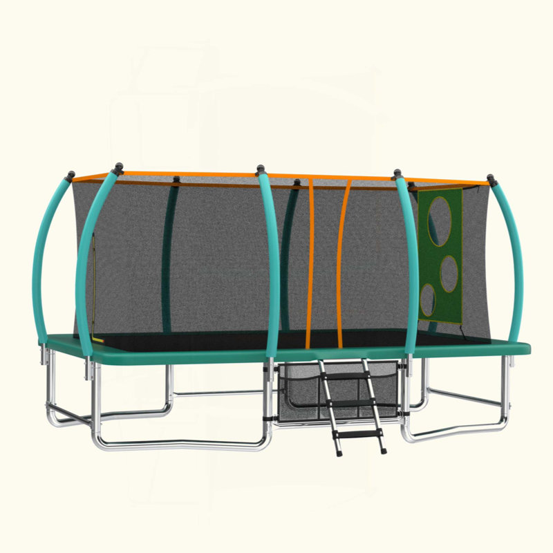 Longue trampoline rectangulaire extérieure pour adultes 8X14FT, Vert