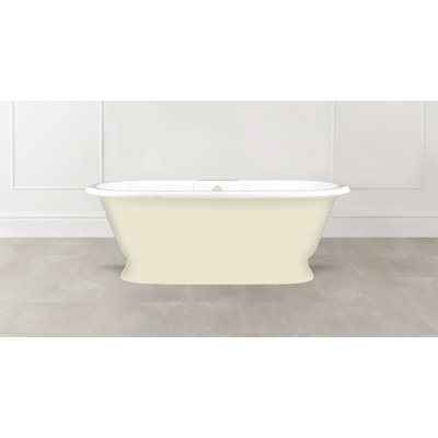 Painted York 68-1/2" X 31-1/4" Freestanding Soaking Bathtub with Pedestal Base in Volcanic Limestone with Overflow Hole