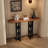 51.18" Brown&Black Modern Minimalist Ash Console Table