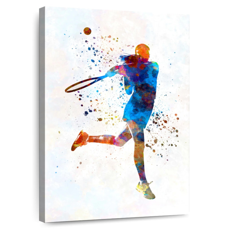 Sirci, joueuse de tennis à l'aquarelle I, H 48 po x l 32 po