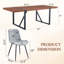 Ensemble de table de salle à manger en bois 87 po avec chaise rembourrée en cuir PU-116180685-116180686