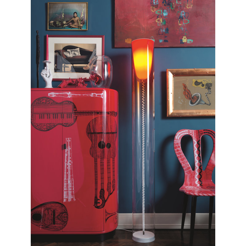 Table Lamp, 21.75" H x 15.5" W x 15.5" D, Orange