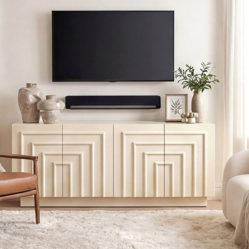 Armoire d'entrée de style américain, H 31,5 po x l 70,86 po x P 15,75 po, Crème