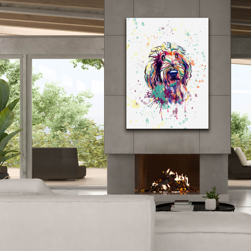 "Colorful Watercolor Goldendoodle 3" par Furbaby Affiliates