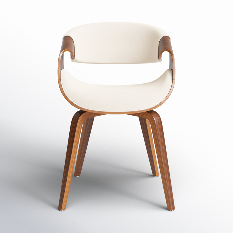 Bhavya 17'' H Upholstered Arm Chair, Cream Basketweave