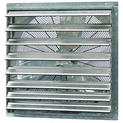 iLIVING ILG8SF30S - 30" Wall Mounted Shutter Exhaust Fan - Automatic Shutter - Single Speed - Vent Fan For Home Attic, Shed, or Garage Ventilation, 5088 CFM, 7500 SQF Coverage Area, Silver