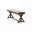 Banc rembourré en tissu avec pieds croisés