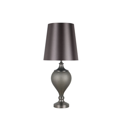 Brightmare Luxury Table Lamps, 90cm Bedside Buffet Lamp with Glass Base and Satin Silk Shade
