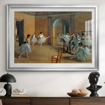 «The Dance Foyer at the Opera», rue Le Peletier-Edgar Degas, reproduction encadrée avec passe-partout et verre - 1872