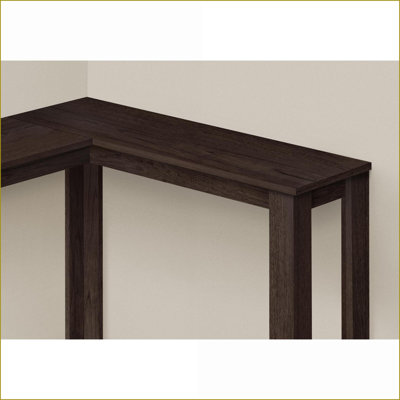 Table basse en stratifié brun peu encombrante, conception d'angle étroite moderne pour le vestibule Chambre à coucher