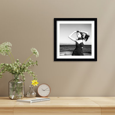 Model by Metin Otu Wood Framed Wall Art Print