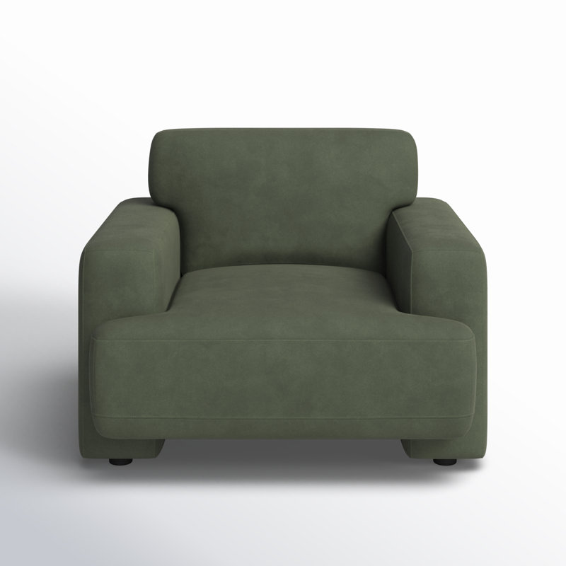 Ives Upholstered Armchair, Soren Olivine Performance Velvet