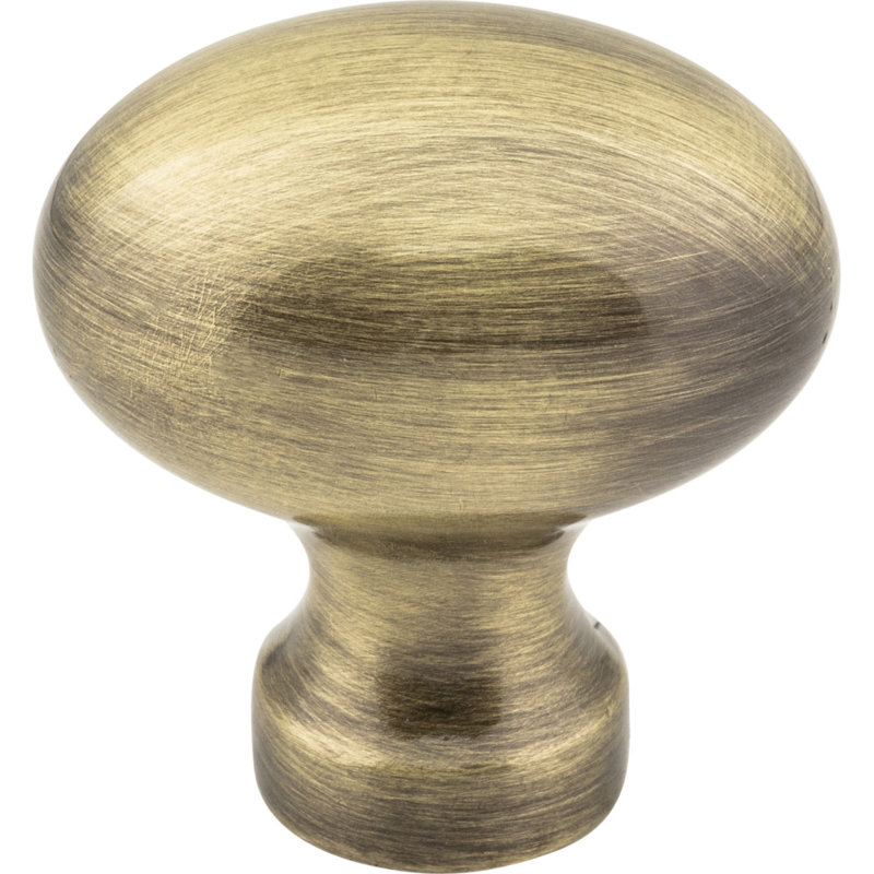 Bordeaux Oval Knob, Brushed Antique Brass
