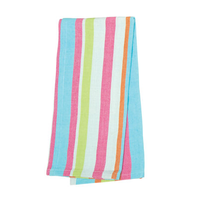 Key Lime Stripe Woven Cotton Dishtowel