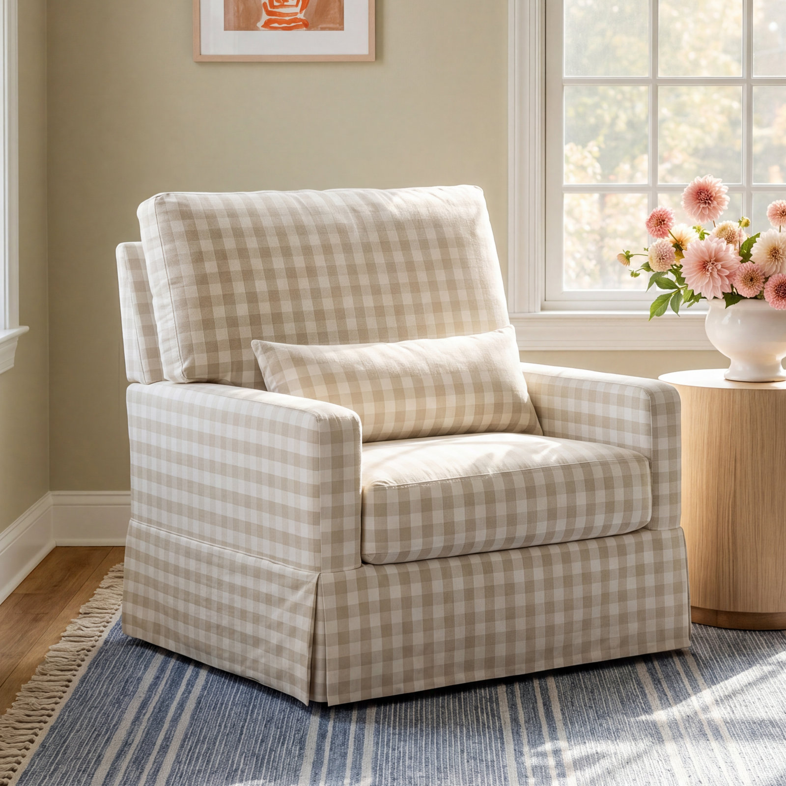 Crawford Swivel Glider, Tan 