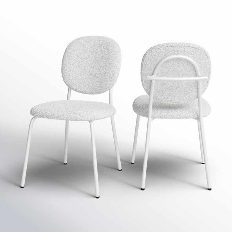 Chaise de salle à manger Ranburne Boucle, Blanc