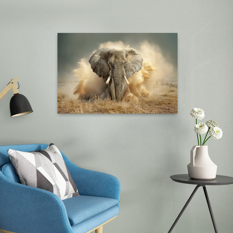 Art mural contemporain abstrait Desertelephant, H 24 po x l 16 po