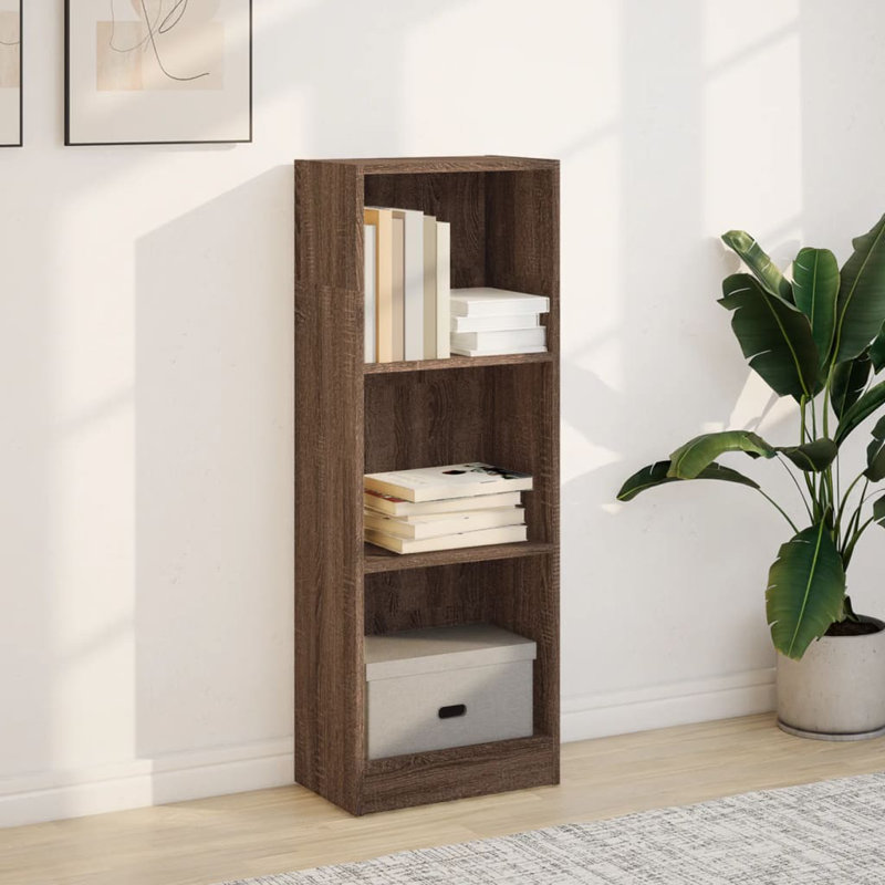 Athema Standard Bookcase, Brown Oak, (3 Shelves) 109cmH x 40cmW x 24cmD