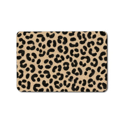 Beige Leopard Print Bath Rug, 20 X 32 Inches, For Bathroom, Bedroom
