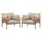 [Set of 2] 36" Iron Lounge Chair with Rope Weave Design and Plush Cushions-1625887488