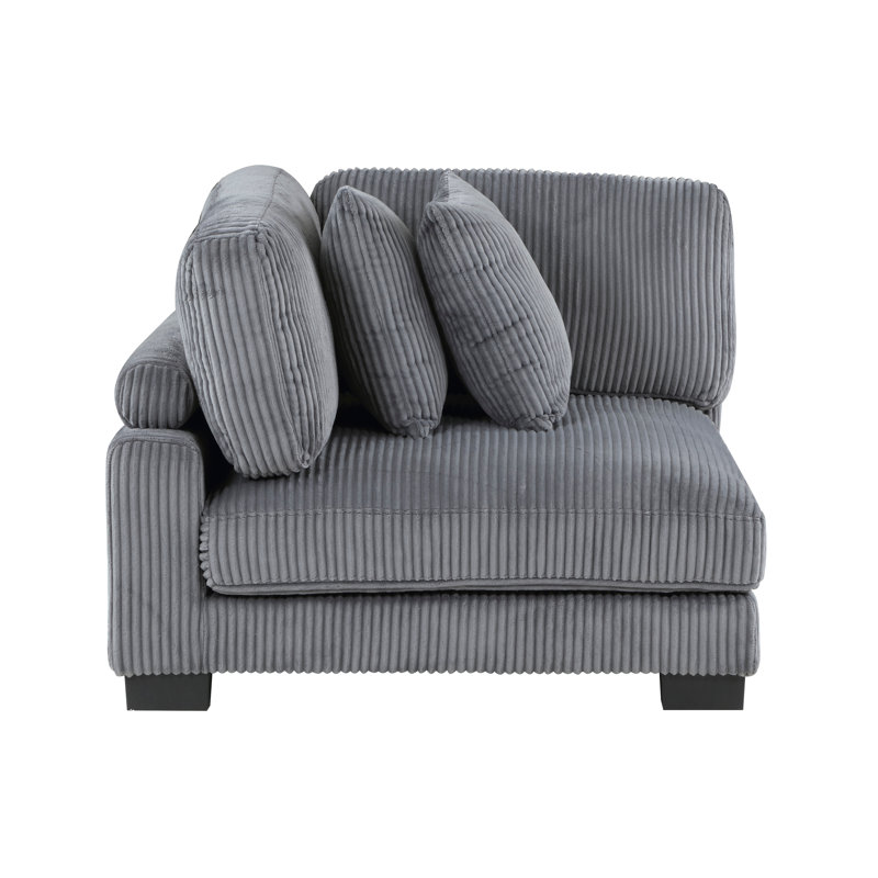 Sumekh Corner Chair, Gray Corduroy