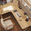 Bureau en bois massif en L Burlywood-1352923561-1352923564
