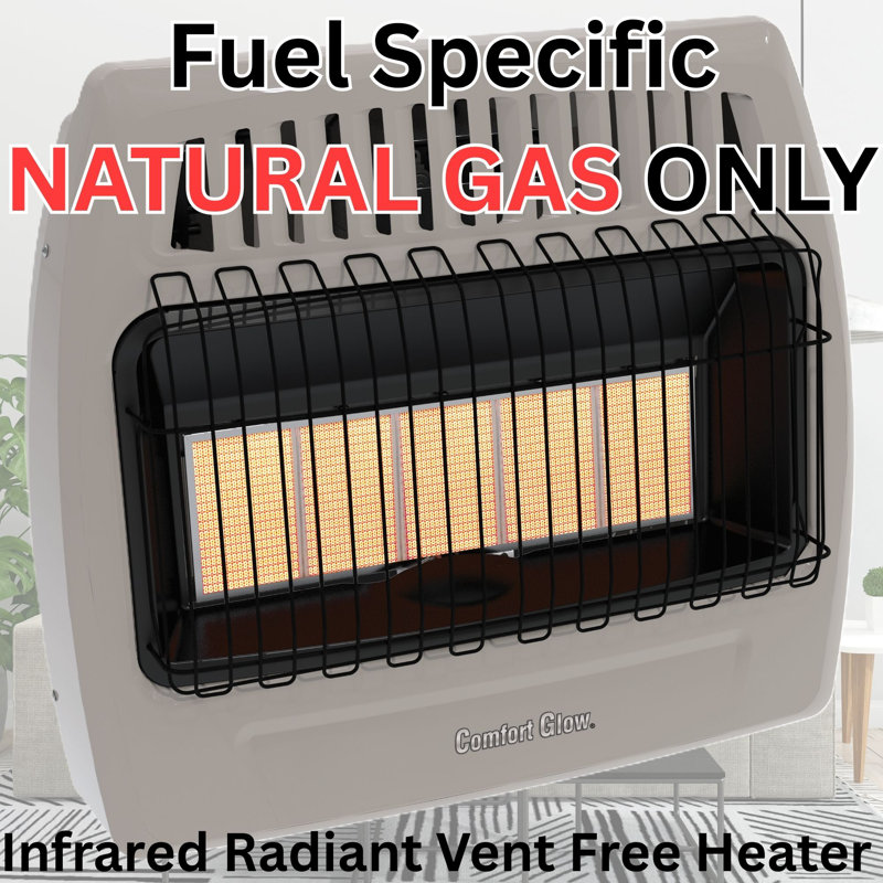 Comfort Glow 30,000 BTU Natural Gas Wall Heater, Heats Up to 1,250 Sq. Ft.– KWN521