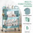 3 Tier Rolling Cart with DIY Hanging Board, Metal Rolling Utility Cart with Wheels Handles Baskets Hooks, Rolling Storage Cart-122550284