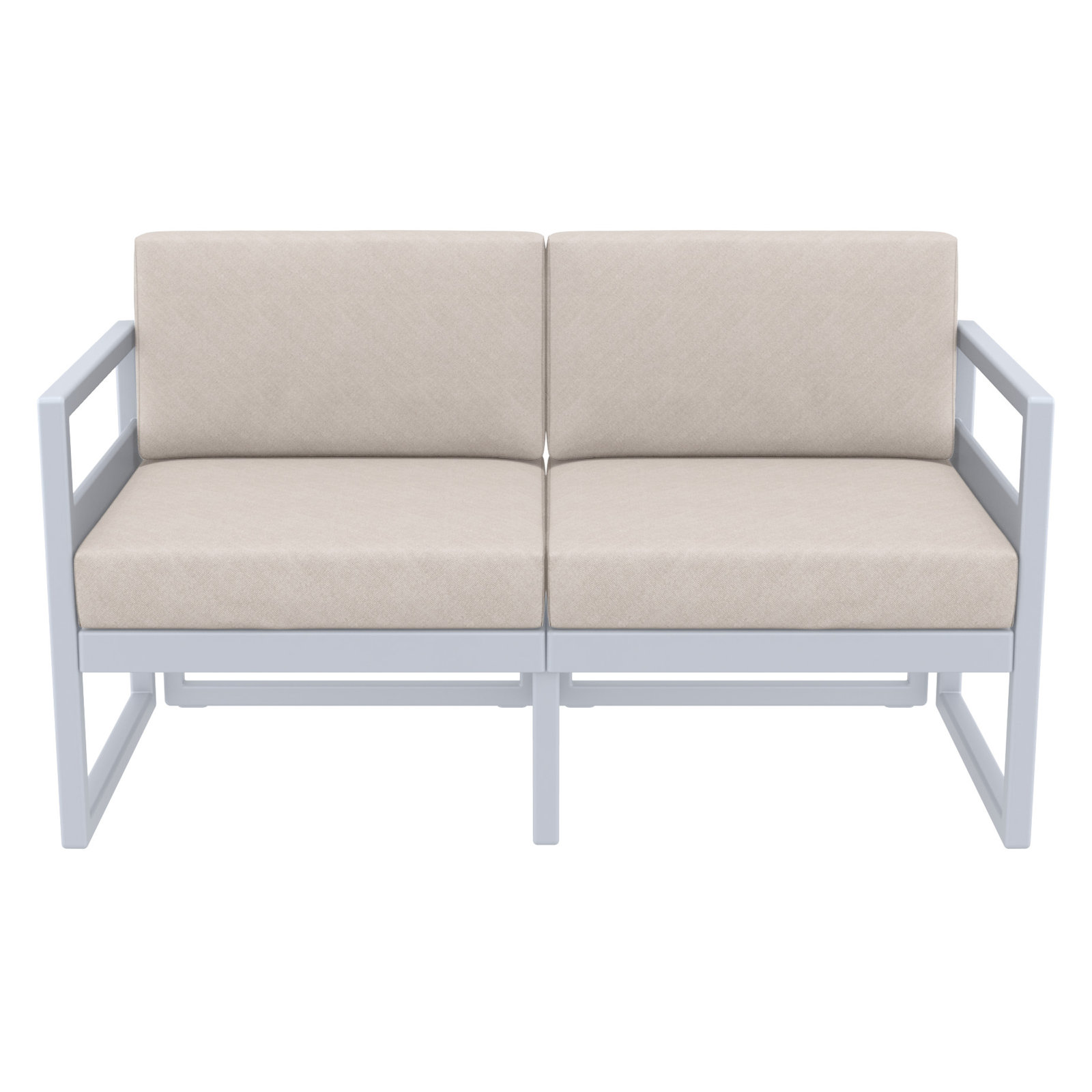 Lane 58'' Wide Straight Loveseat with Cushions, Silver/Gray, Canvas Flax Sunbrella® Canvas