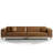111.81" Modern Mid-Century Sofa With Walnut  Base And Extra Deep Seating - Brown