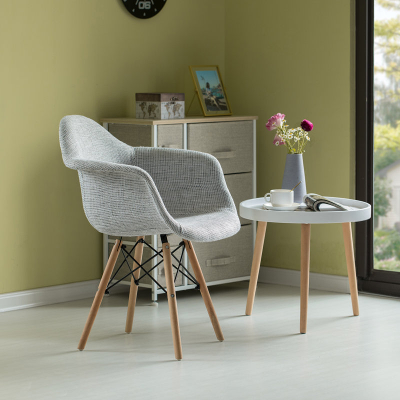 Dearbhl 16'' H Fabric Upholstered Beech Armchair, Gray, 1