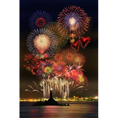 Feux d'artifice - photographie sur toile tendue