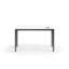 eFloat Quattro, 23 in. D x 58 in. W Sit-Stand Desk with Carbon Black Base, Carbon Black Painted Wood Top, and Black Salzburg Leather Cable Manager-389062327-389062321
