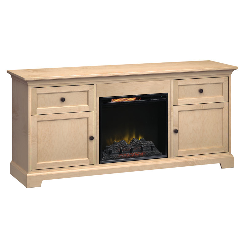 Unfinished TV Stand for TVs up to 32" with Fireplace Included