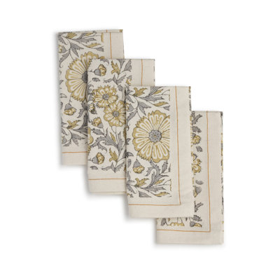 Serviettes de table en coton ZINNIA - 18 po x 18 po