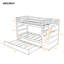 Lit superposé Twintwin avec lit gigogne et 3 escaliers de rangement blancs - Rehausse l'apparence fonctionnelle des chambres à coucher-126688040