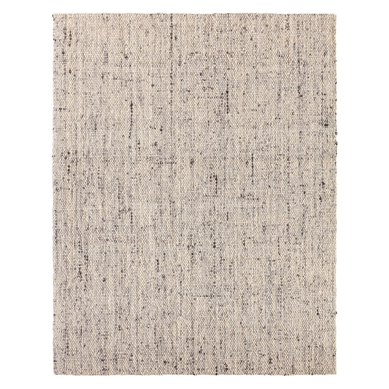 Wool Abstract Area Rug in Ivory/Gray, Rectangle 10' x 14'