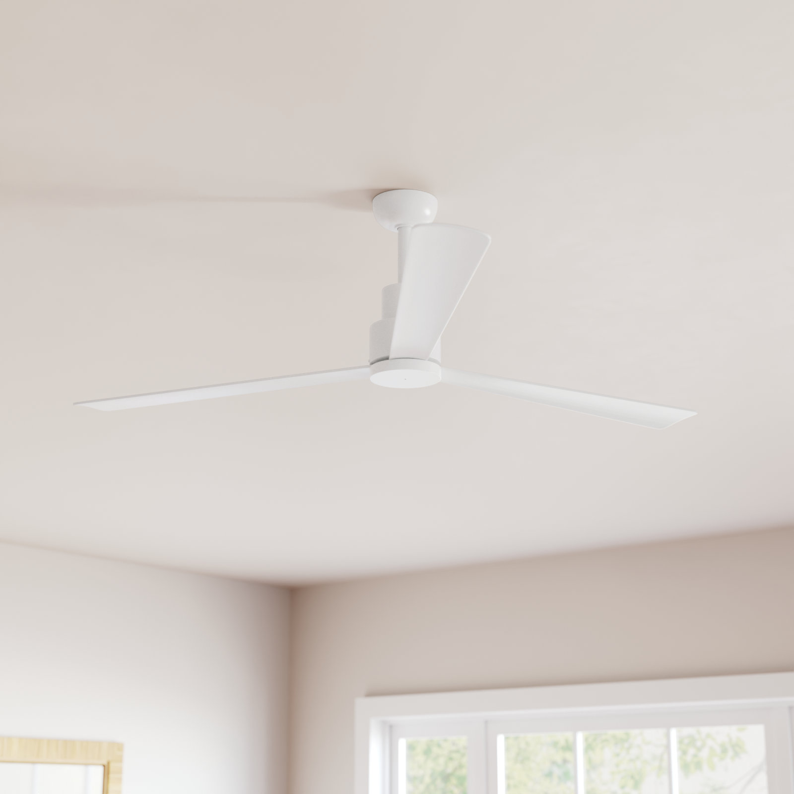 52" Simple 3 - Blade Outdoor Standard Ceiling Fan with Remote Control, Flat White
